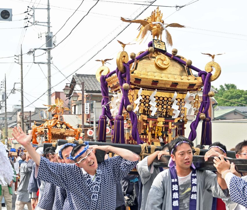 町内を渡御する神輿